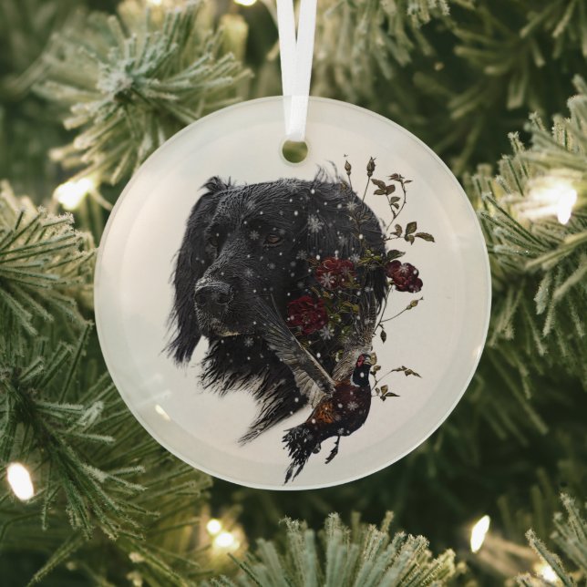 Adorno De Cristal Gran Munsterlander con faisán (in situ)