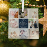 Adorno De Cristal GRANDMA 'el Collage de fotos más querido' arroja<br><div class="desc">Moderno y de moda collage de fotos navidades adorno de vidrio para la Gran Abuela. Crea tu propio regalo personal con un collage de fotos de 8 (ocho) que consiste en una plantilla de diseño de imagen cuadrada, el texto 'la bisabuela más querida' y el nombre/s. Todo el texto y...</div>