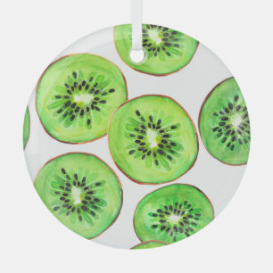 Adorno De Cristal Green Kiwi Fruth Watercolor Set