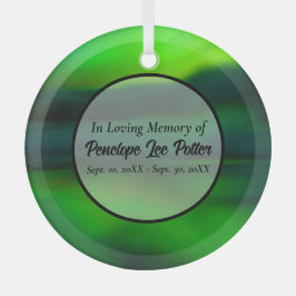 Adorno De Cristal Green Northern Lights Memorial Suncatcher