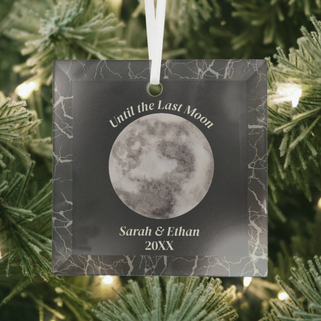 Adorno De Cristal Gris gótico Luna llena Oscuro (in situ)