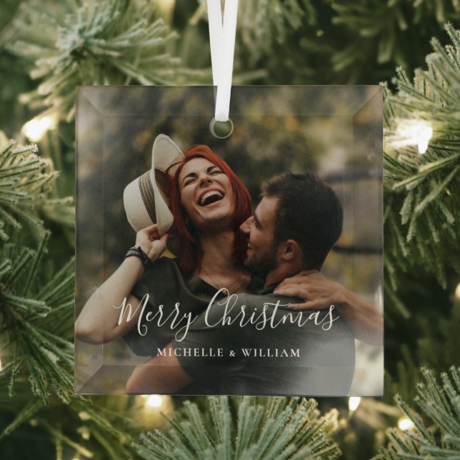 Adorno De Cristal Guión de Navidades de fotografía mínimo moderno (in situ)