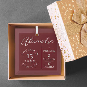 Adorno De Cristal Guión de nombre del bebé y estadísticas de nacimie