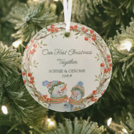 Adorno De Cristal Guirnalda de ferry de invierno rústico y hombres d