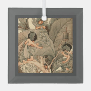 Adorno De Cristal Hadas de las Hojas Reparando Hojas