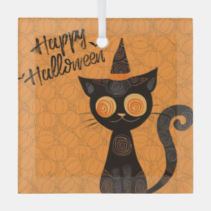 Adorno De Cristal Halloween/gato/calabaza/otoño
