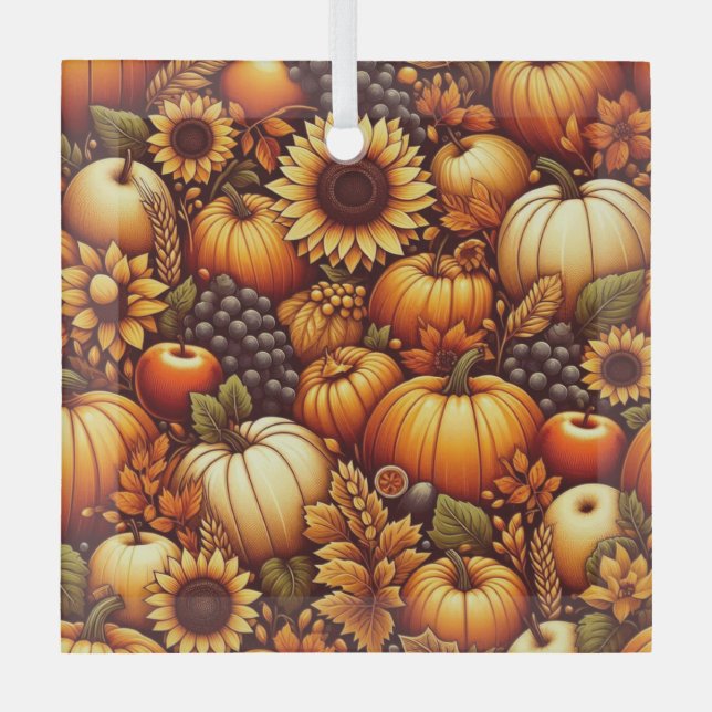 Adorno De Cristal Halloween/otoño/otoño/otoño/calabaza (Anverso)