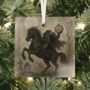 Adorno De Cristal Halloween vintage/gótico de jinetes sin cabeza/oto