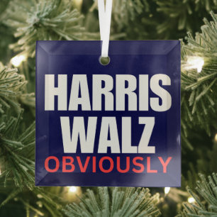 Adorno De Cristal Harris Walz OBVIOUSLY   Harris Walz 2024 Obviament