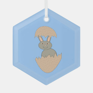 Adorno De Cristal Hatching de Bunny de Egg Weird
