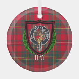 Adorno De Cristal Hay Scottish Clan Tartán & Cresta