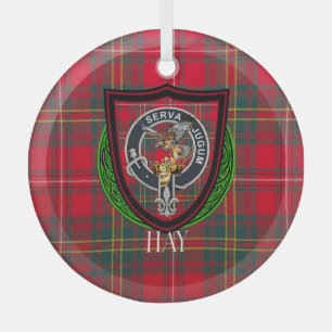 Adorno De Cristal Hay Scottish Clan Tartán & Cresta