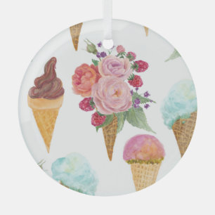 Adorno De Cristal Helados, frambuesas: acuarela.