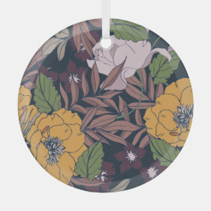 Adorno De Cristal Hermosa Floral: fondo de patrón sin foco
