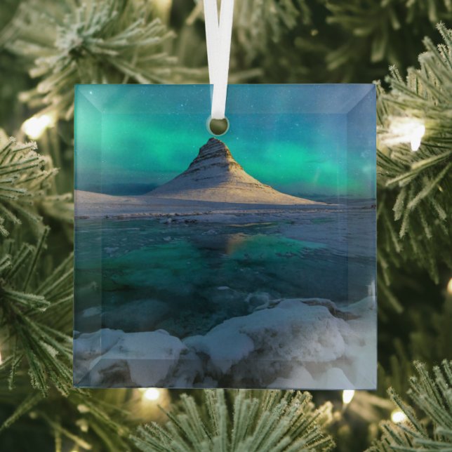 Adorno De Cristal Hielo y nieve | Montaña Kirkjufall, Islandia (in situ)
