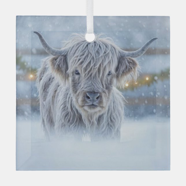 Adorno De Cristal Highland Calif in the Snow Country Cute (Anverso)