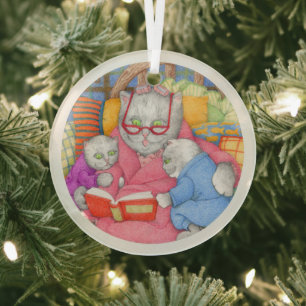 Adorno De Cristal HISTORIA KITTIES Círculo de vidrio