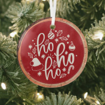 Ho Ho Ho Ho Typography Keepsake Tree