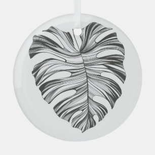 Adorno De Cristal Hoja Monstera: Elemento Natural Tropical.