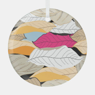 Adorno De Cristal Hojas de otoño coloridas, patrón sin costura.