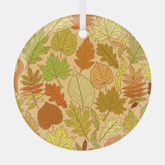 Adorno De Cristal Hojas de otoño: impresión de tela sin costura