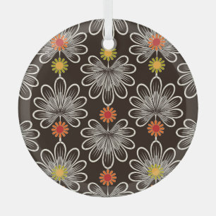 Adorno De Cristal Hojas Estilizadas: Fondo Gráfico Floral