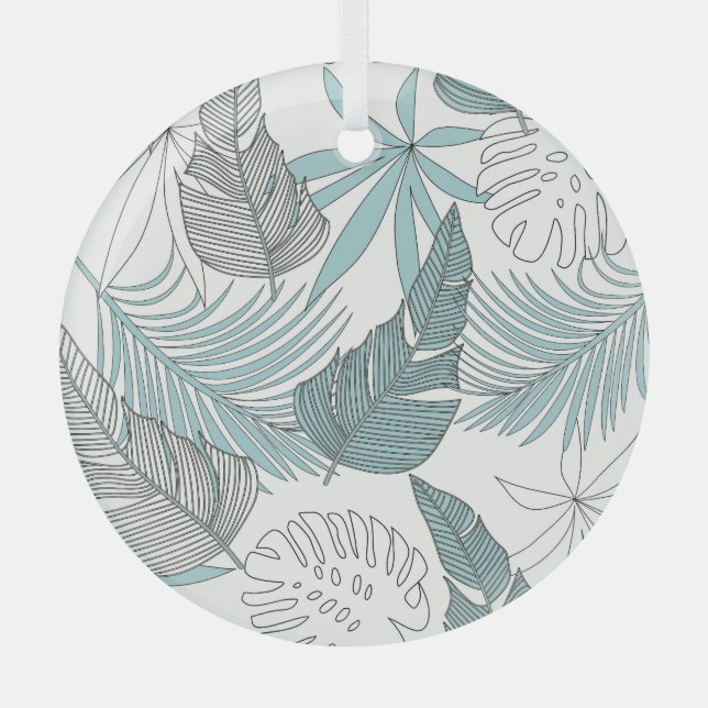 Adorno De Cristal Hojas Tropicales: Brillante Tendencia Sin Marea (Anverso)