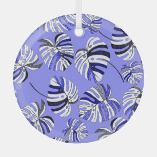 Adorno De Cristal Hojas tropicales coloridas, diseño de lujo moderno