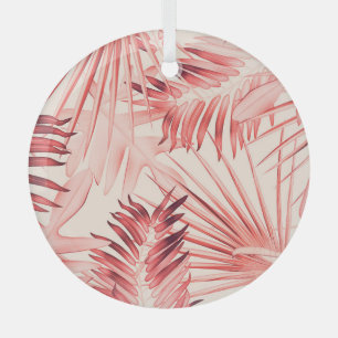 Adorno De Cristal Hojas tropicales de palmeras, patrón hawaiano eleg