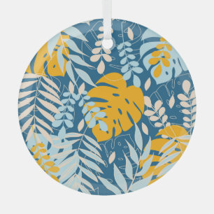 Adorno De Cristal Hojas tropicales: jungla abstracta