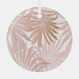 Adorno De Cristal Hojas tropicales: patrón gradiente brillante.
