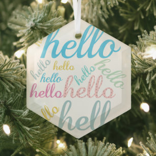Adorno De Cristal Hola Cute Colorful Hello Gifts