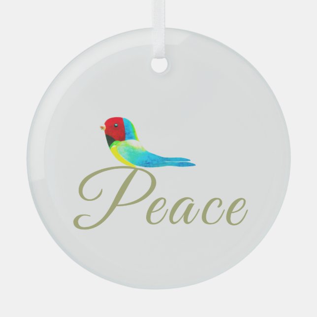 Adorno De Cristal Holiday Little Bird  Messenger of Peace (Anverso)