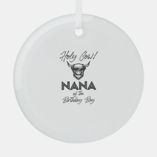 Adorno De Cristal Holly Cow Nana de Birthday Boy Highland Cow 1s