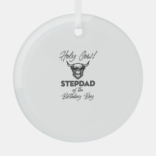 Adorno De Cristal Holly Cow Stepdad Del Niño De Cumpleaños Highland