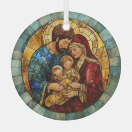 Adorno De Cristal Holy Family Nativity Christmas Ornament