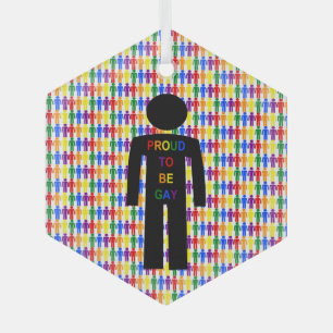 Adorno De Cristal Hombre gay LGBTQ Silhouette y hombres arcoiris
