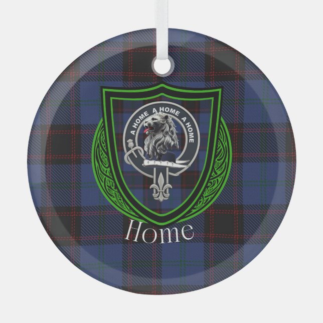 Adorno De Cristal Home Scottish Clan Tartan & Crest (Anverso)
