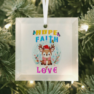 Adorno De Cristal Hope Faith Love