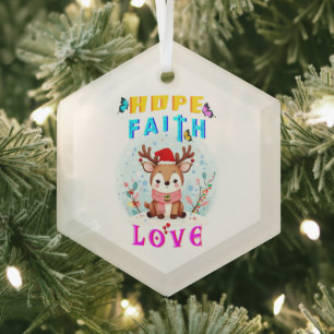 Adorno De Cristal Hope Faith Love