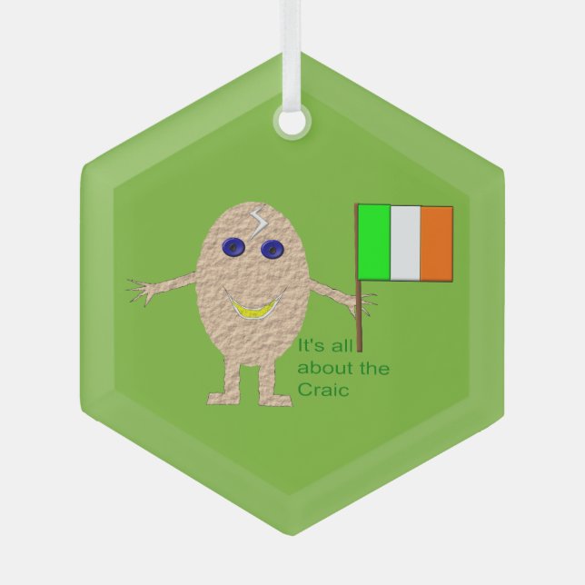 Adorno De Cristal Huevo irlandés patriótico (Anverso)