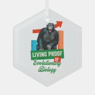 Adorno De Cristal Humor divertido de biología evolutiva del chimpanc