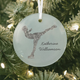 Adorno De Cristal Ice Skymer plateado de patinaje artístico sobre hi