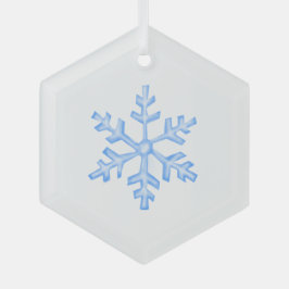 Adorno De Cristal Icy Blue Snowflake - Winter Hexagon