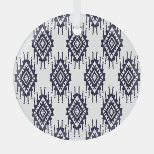 Adorno De Cristal Ikat Boho Aztec Textile Motif