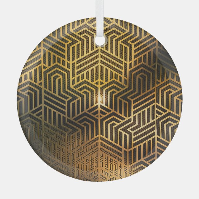 Adorno De Cristal Ilustracion Art Deco 3D, tapiz publicitario. (Anverso)