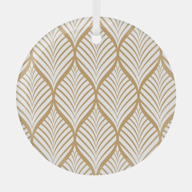 Adorno De Cristal Ilustracion sin soldadura de hojas geométricas (Anverso)