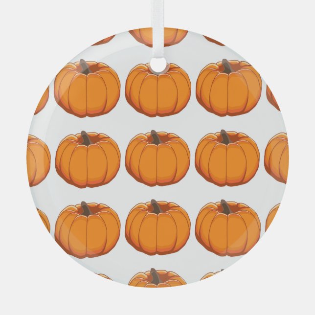 Adorno De Cristal Ilustracion vibrante de calabaza amarilla. (Anverso)