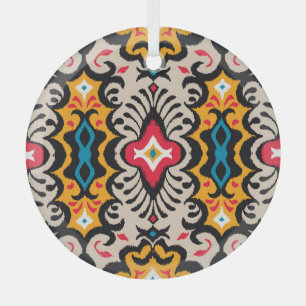 Adorno De Cristal Impresión de Bandana: Seda Paisley Vintage.