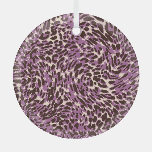 Adorno De Cristal Impresión de leopardo, patrón animal clásico. (Anverso)